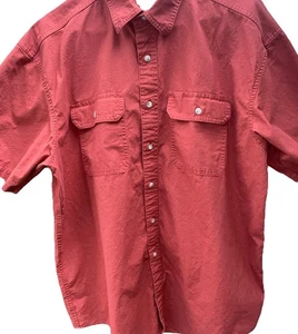 LL Bean Mens Shirt XL Traditional Fit Burnt Orange Short Sleeve 100% Cotton Dad - Picture 1 of 7