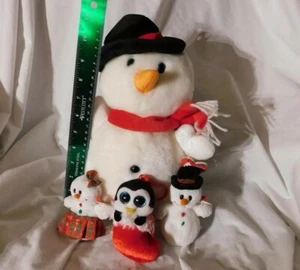 4 Ty Weihnachten Plüsch: 3,5 Zoll Coolstina Coolston Pinguin Ohrenschützer Clip-On Schneeball - Bild 1 von 11