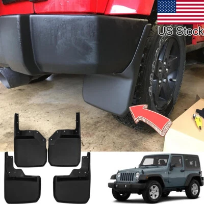 Protectores contra salpicaduras guardabarros delanteros y traseros para Jeep Wrangler JK 08-17 4 piezas Foto 1 de 4