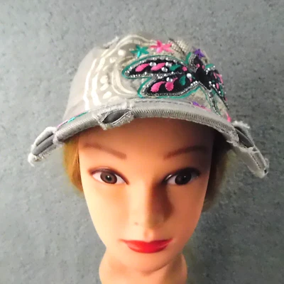 Leader Loga成人帽子破旧水钻刺绣肩带Adj Boho  — 第 1/4 张图片