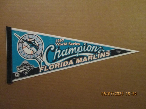 MLB Florida Marlins Vintage 1997 World Series Champions Team Logo Pennant #2 Cover