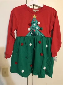 Mad Engine Red Green Light Up Christmas Tree Dress Girls Size M 7/8 NWT - Picture 1 of 9