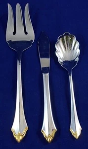 Oneida Golden Kenwood Tenedor de Carne Fría Cáscara de Azúcar Cuchara y Cuchillo de Mantequilla Maestro - Imagen 1 de 5