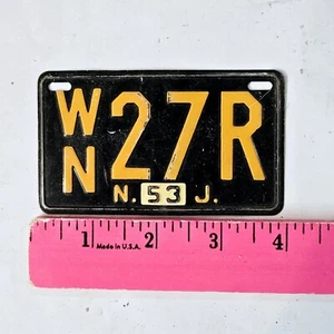 1953 WHEATIES NEW JERSEY LICENSE PLATE 🔥FREE📬🔥 WN 27R ~ VINTAGE MINI TAG - Picture 1 of 4