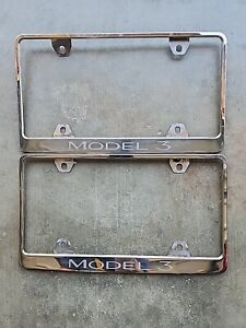 Two Tesla Model 3 License Plate Frames