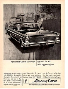 1965 MERCURY COMET / OPTIONAL CYCLONE SUPER 289 V-8 ~ ORIGINAL PRINT AD - Picture 1 of 1