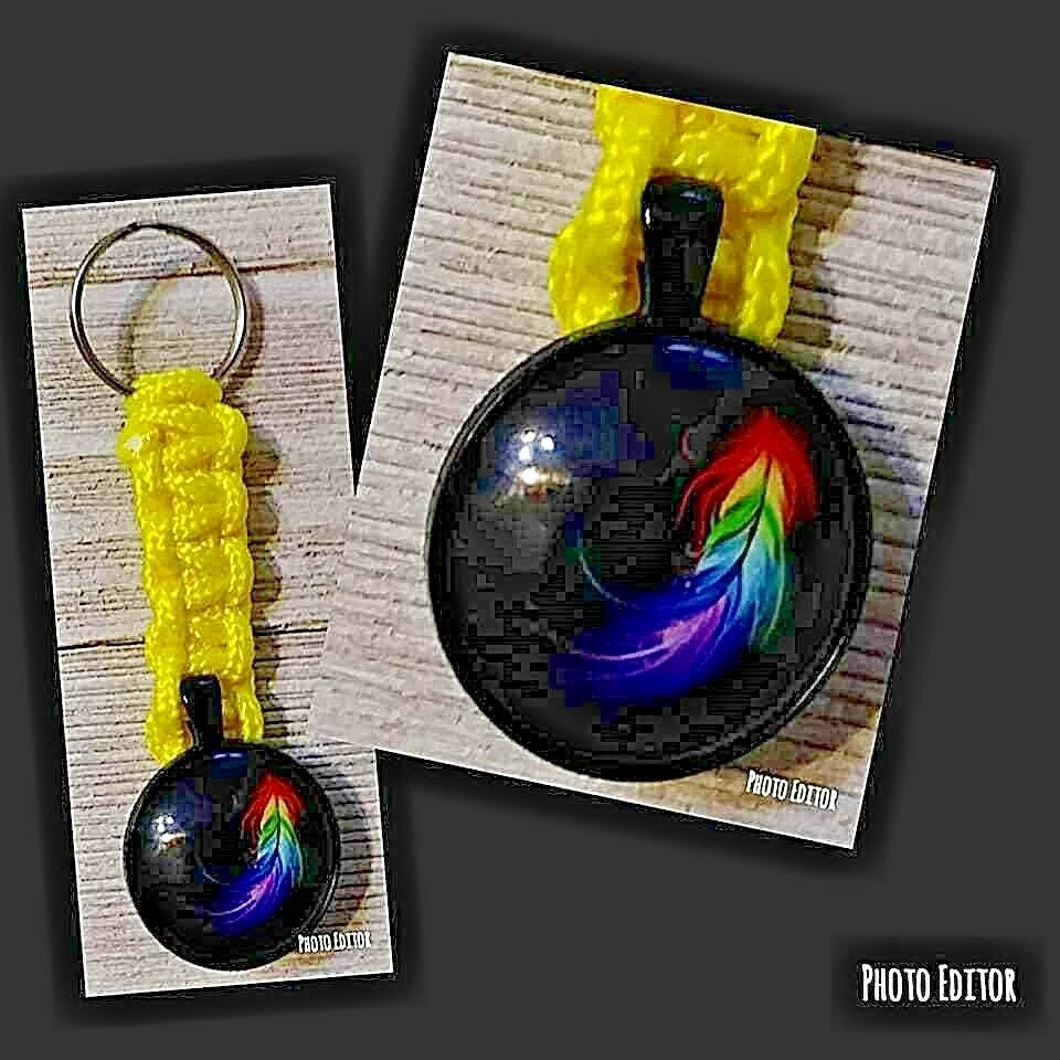 Llavero Llavero Paracord Amarillo Dije Pluma Hecho a Mano en EE. UU.   Foto 1 de 1