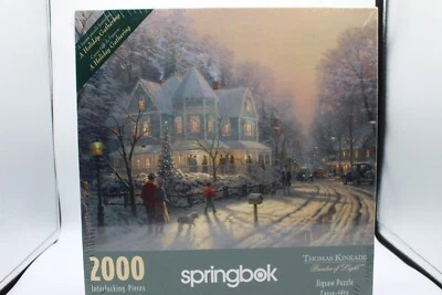 Springbok 2000 Piece Puzzle Thomas Kinkade A Holiday Gathering Christmas New! - Image 1 of 4
