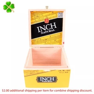 Inch Natural No. 60 Empty Wood Cigar Box 7" x 6.75" x 4.25" - Picture 1 of 12
