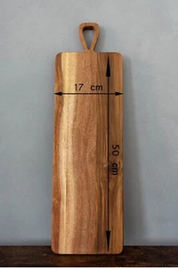 Handmade solid wood Acacia Chopping Board Brown Kitchen cutting 50 cm x 17 cm - Picture 1 of 6