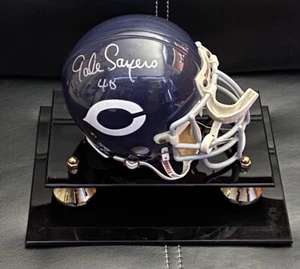 Gale Sayers Chicago Bears Signed Authentic Riddell Mini Helmet & Display Case - Picture 1 of 6