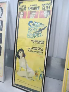 Original INSERT Movie Poster 14x36" for "Suddenly Last Summer" '59 FRAMED! NMINT - Picture 1 of 4