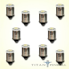 (10 Pack) - 6.3 Volt LED Bulb 1 SMD 44/47 Base (BA9S) Pinball - WARM WHITE