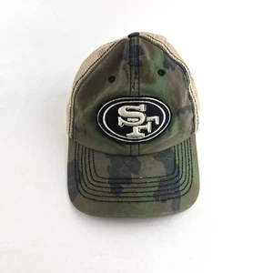 San Francisco 49ers Hat Mens Adjustable Green Camo Trucker Mesh Back 47 Brand - Picture 1 of 7