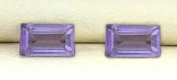 Dos piedras preciosas de amatista de Brasil baguette rectángulo corte personalizado de 4 mm x 2,5 mm 4327A4 Foto 1 de 1