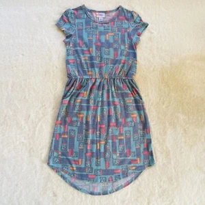 LuLaRoe Girl's Dress with Pockets Size 10 Lipstick Print Spring Summer Outfit - Picture 1 of 7