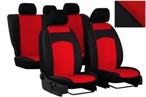 Red Eco-Leather Tailored Full Set Seat Covers FORD MUSTANG COUPE 1996 - 2005 - Picture 1 of 9