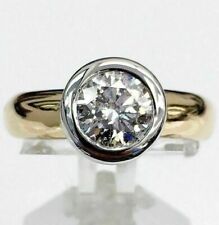 1.06 Carats Round Diamond Solitaire Wedding/Engagement Ring 14K 2 tone Gold