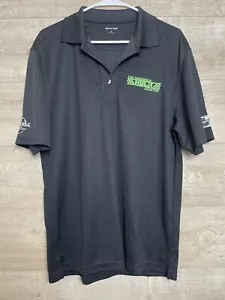 RARE Universal Studios Creative Black Polo Incredible Hulk Coaster Medium M - Picture 1 of 6