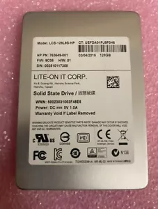 LITE-ON 128GB LCS-128L9S-HP 763649-001 SATA 2.5" Solid State Drive - Picture 1 of 2