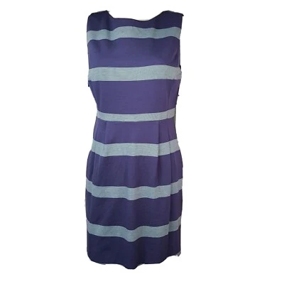 Vestido para mujer FOSSIL azul a rayas sin mangas plisado cremallera trasera talla 12 Foto 1 de 4