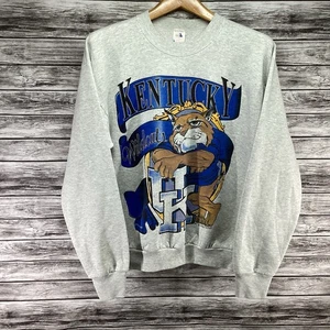 Vintage Kentucky Wildcats Sweatshirt Herren Large grau Rundhals Grafikdruck 90er - Bild 1 von 8