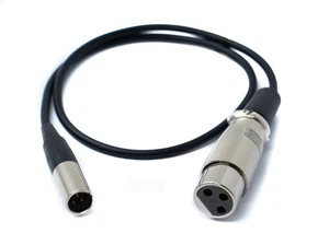 Câble Audio 50 CM Mini XLR 3 Broches Connecteur À Douille Adaptateur Noire - Photo 1/4