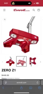 Near Mint Evnroll Zero Z1 Red 34” Putter (no Hc) - Picture 1 of 8