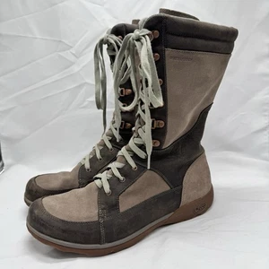 Chaco Lodge wasserdichte hohe Stiefel "Fossil" Damengröße 10,5 Wildleder Reißverschluss Schnürung - Bild 1 von 7