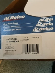 NIB AC Delco Engine Water Pump OEM AC #252-830 GM#89036365 - Picture 1 of 8