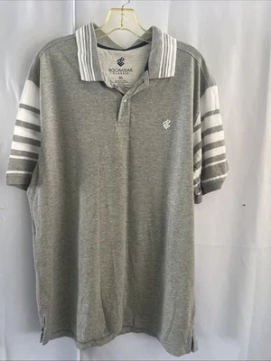 Camisa Polo Rocawear Para Hombre XL Gris Mangas a Rayas Ropa de Calle Nueva Sin Etiquetas Preppy Retro Foto 1 de 4