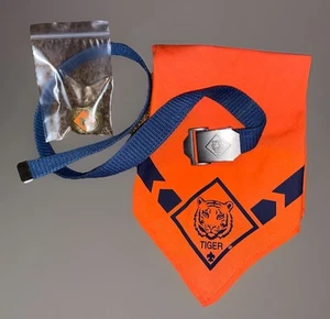 TIGER CUBS SCOUT Uniform Lot: Neckerchief & Slide and Belt BSA - Picture 1 of 2