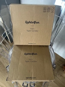 Light4fun 2x8 Ivory Taper Candles - Picture 1 of 6