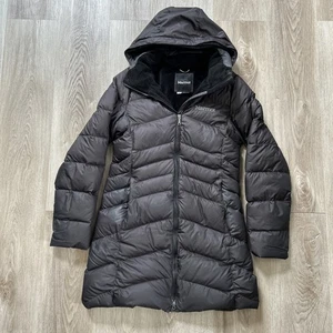 Chaqueta acolchada pequeña Marmot Montreal para mujer 700 abrigo parka negro con capucha - Imagen 1 de 10