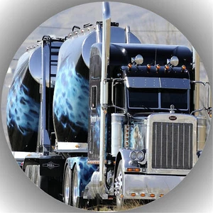 Ostia per torta compleanno festa immagine torta fondente - cialda camion P4 - Foto 1 di 1