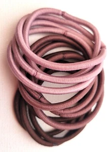 NEW 12 Pack Brown Purple Elasticated Bobbles Hair Tie Fashion Snag Free 4Mm - Picture 1 of 1