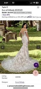 Eve Of Milady 0139321 wedding dress size 14 FINAL REDUCTION - Picture 1 of 8