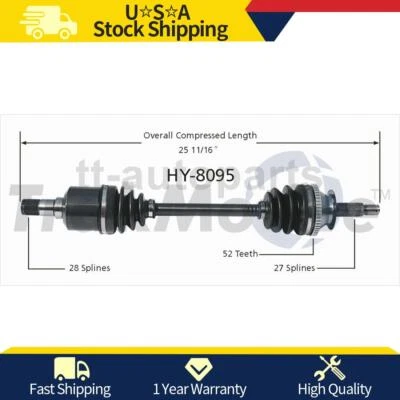 Front Driver Left CV Axle Joint For Hyundai Santa Fe 2006 2005 2004 2003 - Image 1 of 2