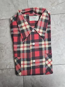 Vintage 1970s Donlin Permanent Press Lightweight Cotton Flannel Shirt Large USA - Picture 1 of 5
