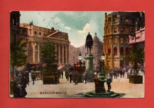 1900 MANSION HOUSE Londres Reino Unido postal personas estatuas luces árbol (Cooper Mrs 8) - Imagen 1 de 2