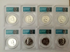 8 Coins 1957- 1964 7 Franklin Silver Proof 1 Kennedy Silver Proof - Picture 1 of 1