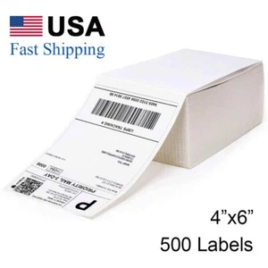 500 4x6 Fanfold Direct Shipping Labels for Zebra Elton Rollo NEX Thermal Printer - Imagen 1 de 4