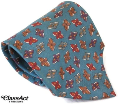 Vintage Christian Dior Italian Silk Tie Green Geo Metric Men's 3.75" Wide - Image 1 of 4