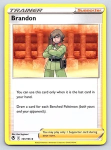 Brandon 151/195 Uncommon Silver Tempest Pokemon Card - NM Near Mint - Imagen 1 de 2