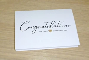 Wedding or engagement anniversary card -modern personalised Congratulations card - Picture 1 of 4