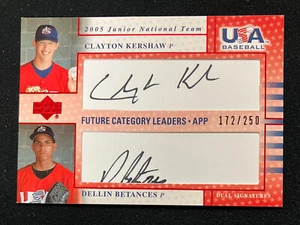 CLAYTON KERSHAW DELLIN BETANCES 2005 UPPER DECK USA BASEBALL DUAL SIGNATURE AUTO - Picture 1 of 3