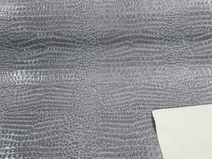 Alligator Print Vinyl Fabric - Gray - 54" Width Realistic Faux Leather By Yard - Picture 1 of 3