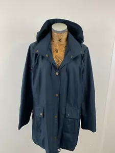 DASH JACKET COAT BLUE Lightweight windbreaker UK 20 HOOD Womens smart - Picture 1 of 14