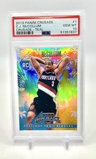 2013-14 Panini Crusade C.J. McCollum Teal Rookie Rc PSA 10 /249 Pelicans Pop 3