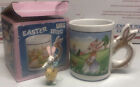 Easter Rabbit Kite Garden Ceramic Coffee Mug Cup & Bunny Handle W Original Box
